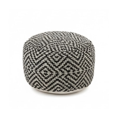 Black And White Patterned Pouf