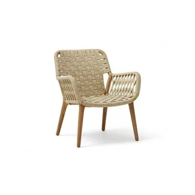 Beige Woven Armchair