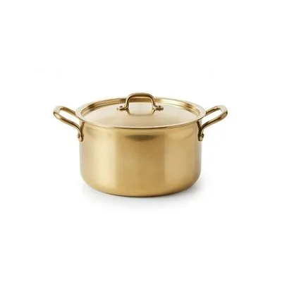 Brass Stock Pot With Lid