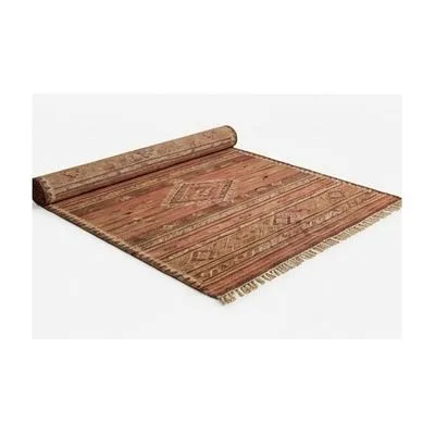 Red And Tan Woven Rug