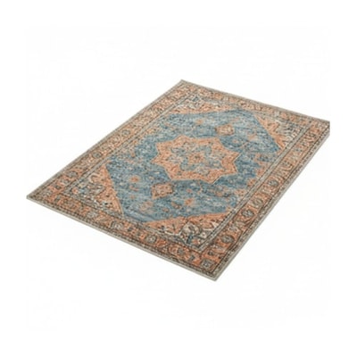 Blue Orange Patterned Area Rug