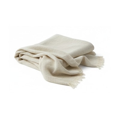 Ivory Linen Throw Blanket