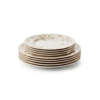 Ceramic Floral-patterned Plate Set
