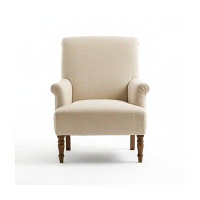 Beige Linen Armchair Modern