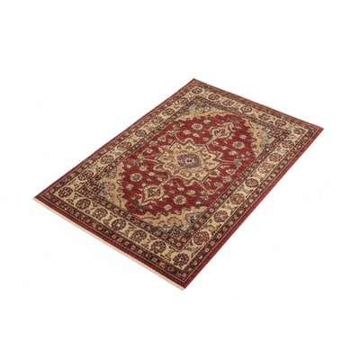 Red Beige Area Rug Wool