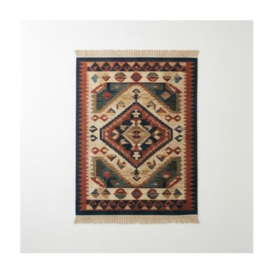 Multi Pattern Wool Area Rug