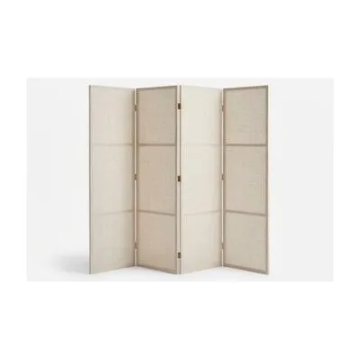 Beige Linen Folding Screen