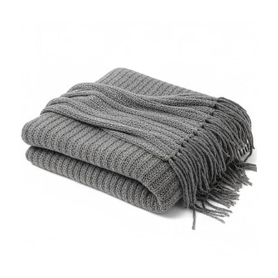 Gray Wool Throw Blanket